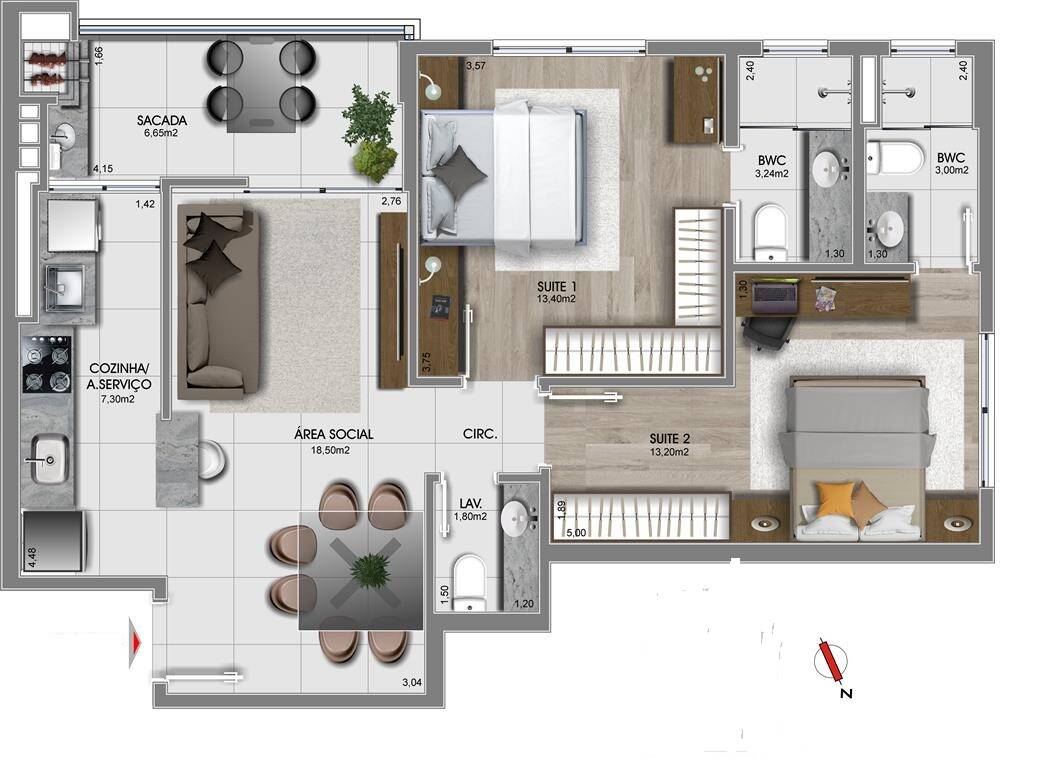 Apartamento à venda com 2 quartos, 81m² - Foto 7