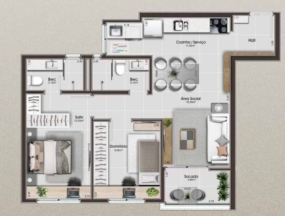 Apartamento à venda com 2 quartos, 65m² - Foto 20