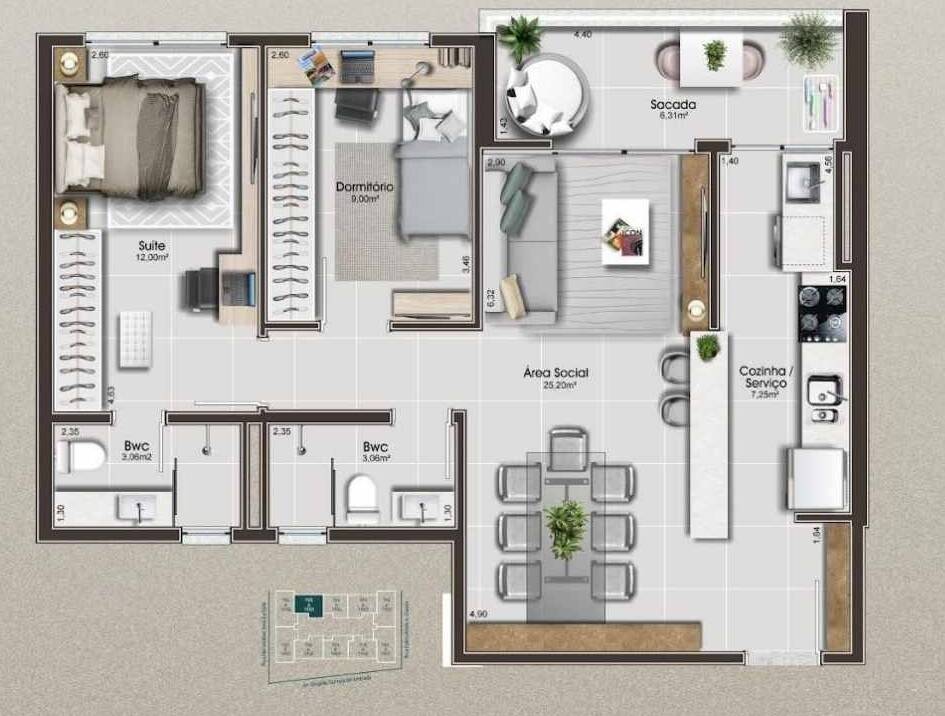 Apartamento à venda com 2 quartos, 65m² - Foto 19