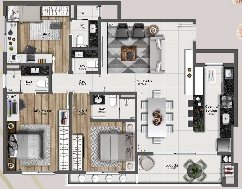 Apartamento à venda com 2 quartos, 113m² - Foto 8