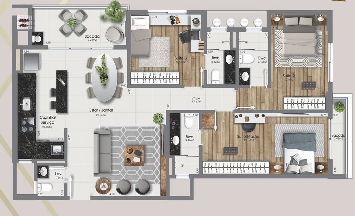 Apartamento à venda com 2 quartos, 113m² - Foto 10