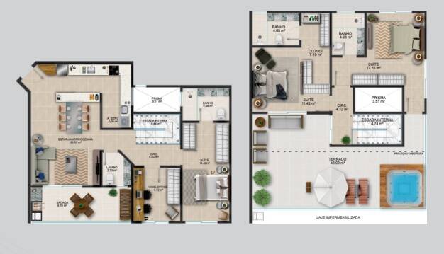 Apartamento à venda com 3 quartos, 122m² - Foto 2