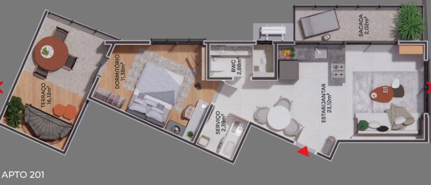 Apartamento à venda com 1 quarto, 63m² - Foto 3