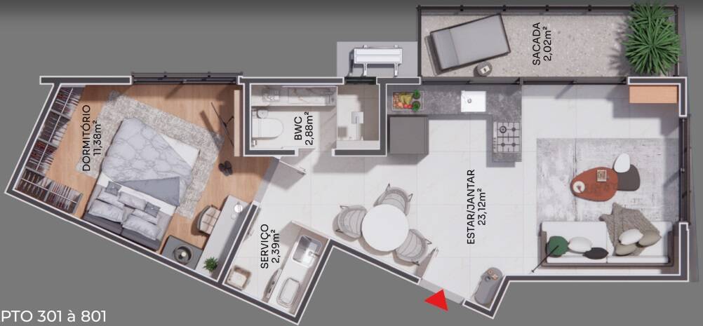 Apartamento à venda com 1 quarto, 47m² - Foto 3